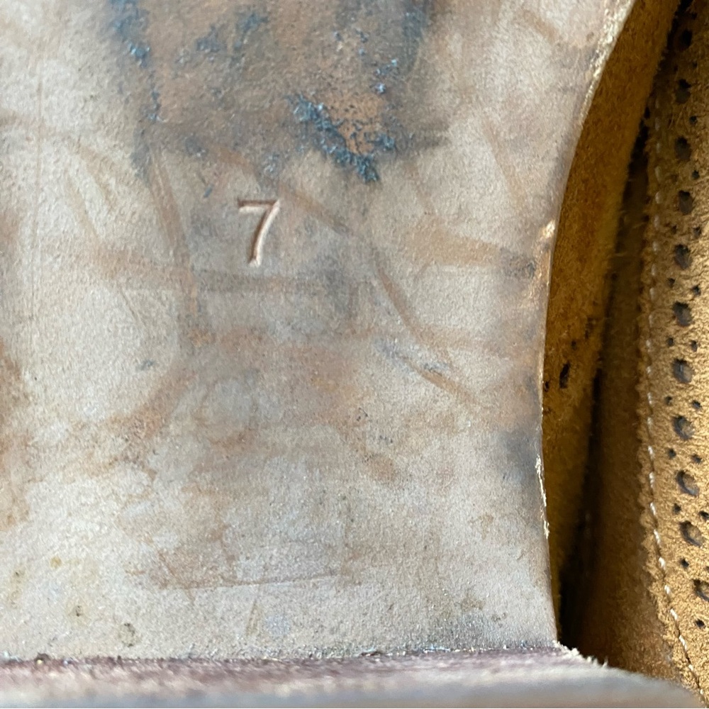 Madewell The Grayson Brogue suede Chelsea Boots tan brown size 7 - Picture 8 of 12